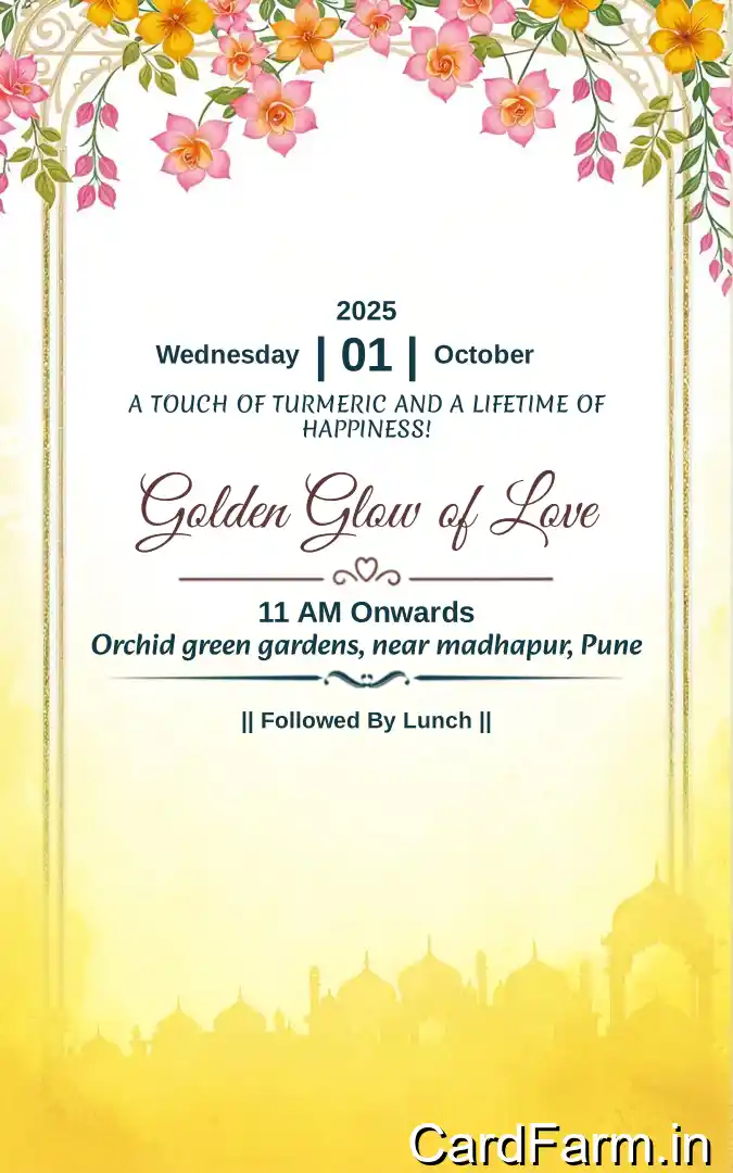Reception invitation page of an Indian wedding card. Aggarwal Family requesting the presence on the special occasion.